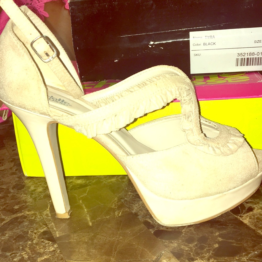 Suede strap heels